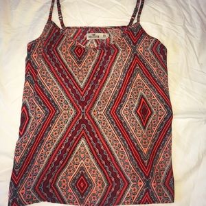 hollister printed red blouse tank